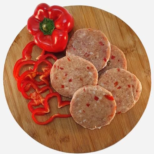 Hamburguesas de pollo con morrón
