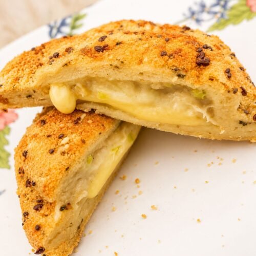 Milanesa de soja con puerro y muzzarella